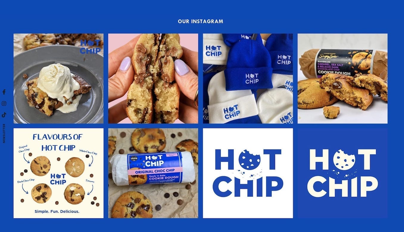 Hot Chip Cookies website on laptop